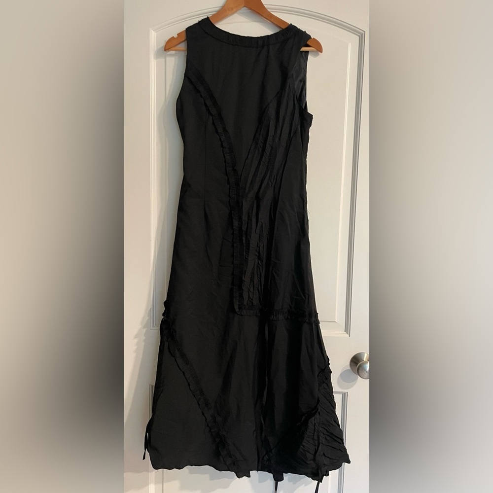 Pile Ou Face Paris Ruffle Asymmetrical Avant-garde Women's Black Dress - Picture 5 of 14